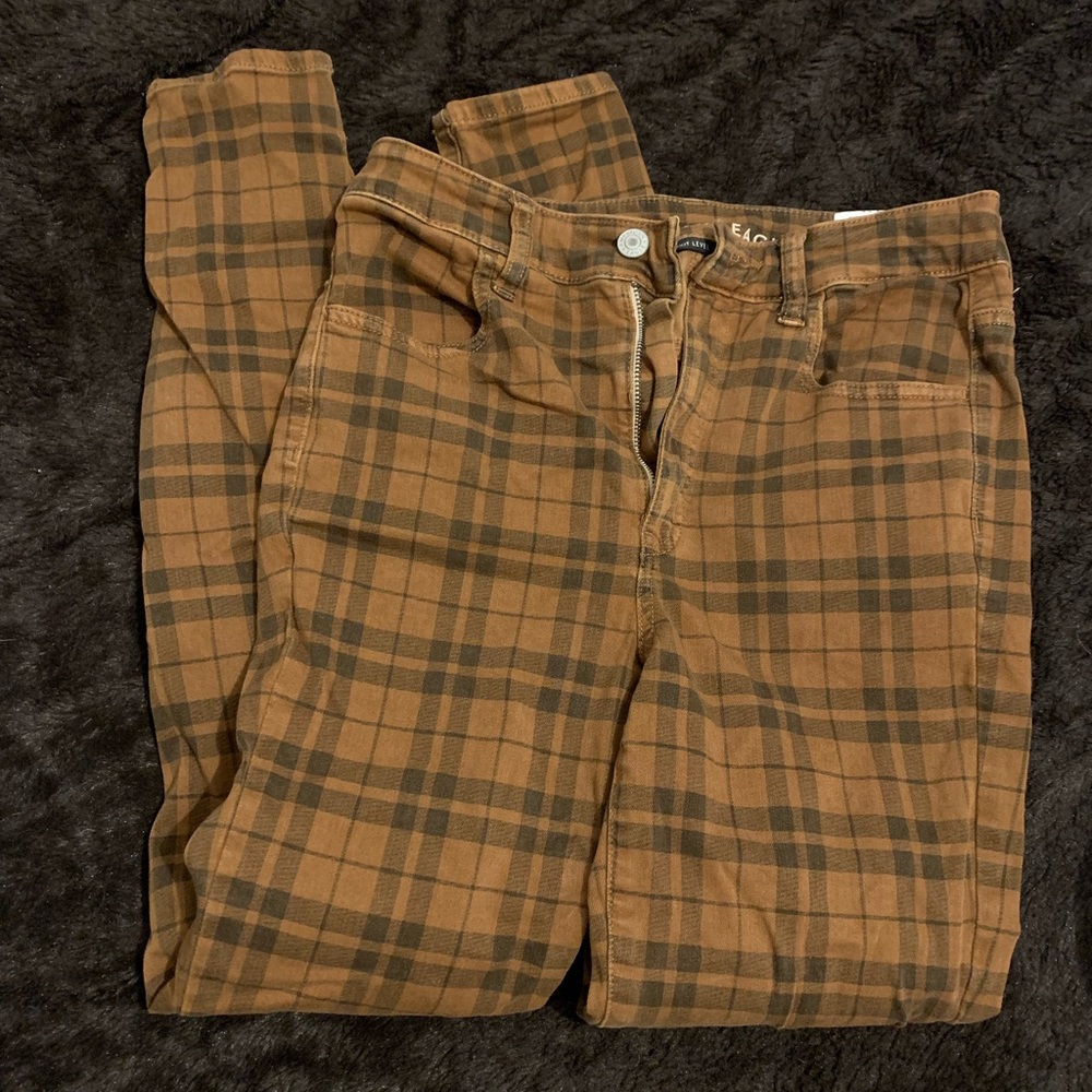AE plaid super hi rise jegging 🐿